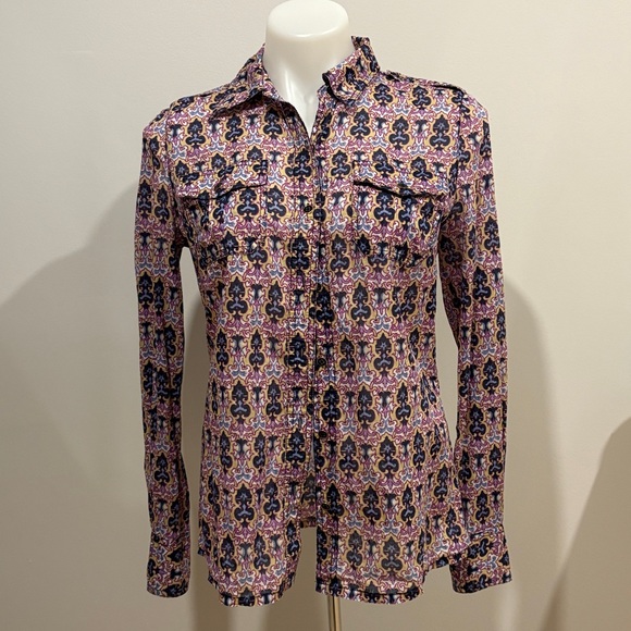 Tory Burch Multicolor Patterned Button Down Shirt - Picture 5 of 14
